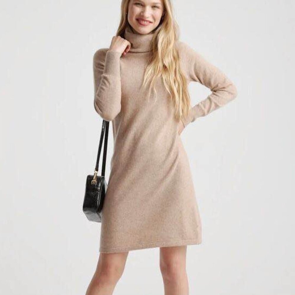 Quince cashmere sweaterdress oatmeal